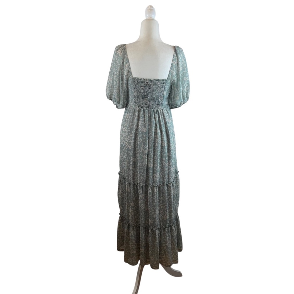 Saltwater Luxe Women's Green Arden Midi Dress In Dove Antique Floral Sz. S - Picture 5 of 11